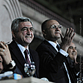 Президент Серж Саргсян на футбольном матче между национальными сборными РА и бывшей Югославской Республики Македония-07.10.2010