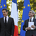 President Serzh Sargsyan and President Nikola Sarkozi after his speech at the French Square in Yerevan