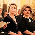 Spouse of the President of Armenia Mrs. Rita Sargsyan, Spouse of the President of the Russian Federation Svetlana Medvedeva and Queen of Belgium Paola at the International Festival of the CIS Young Performers of the Classical Music “Rising Starts in