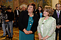Armenia's First Lady Rita Sargsyan and Poland's First Lady Anna Komorowska at the National Picture Gallery of Armenia