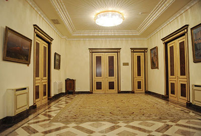 вестибюль у входа в кабинет Президента Республики, Зал встреч и Зал совещаний.