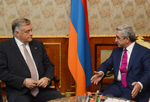President Serzh Sargsyan receives President of Russian Railways Vladimir Yakunin