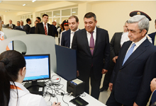 Президент присутствовал на церемонии открытия нового административного здания паспортно-визового управления Полиции РА