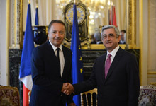 President Sargsyan in Paris met with the President of the French Senate Jean-Pierre Bel