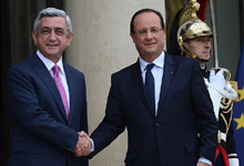 President Serzh Sargsyan in Paris met with the President of France Fran&ccedil;ois Hollande