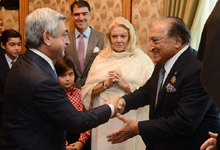 President received the Catholicos of All Armenians and Swiss benefactors Mr. and Mrs. Izmirlian