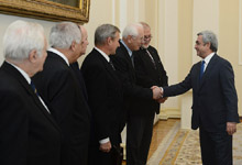Նախագահն ընդունել է Հայաստան ժամանած մի շարք երկրների գիտությունների ակադեմիաների նախագահներին