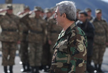 In Artsakh, President Serzh Sargsyan attended military exercises performed by the Army of Defense
