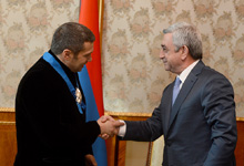 Նախագահը հեռուստալրագրող Վլադիմիր Սոլովյովին պարգևատրել է Պատվո շքանշանով