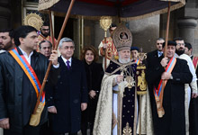 Serzh Sargsyan attended the liturgy dedicated to Christmas and Revelation holidays