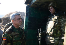 По случаю праздников Нового года и Рождества Президент посетил один из пограничных оборонительных участков республики