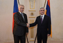 President Serzh Sargsyan held meetings with the Czech Republic President of the Senate, Prague Mayor and the Czech Republic Spiritual Leader
