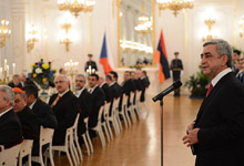 On behalf of the Czech Republic President Miloš Zeman a state dinner was held in honor of the President Serzh Sargsyan