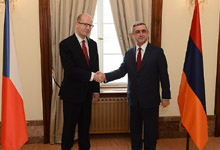 Президент Серж Саргсян в Праге встретился с Премьер-министром Чехии Богуславом Соботкой
