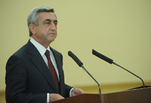 Президент Серж Саргсян в связи с событиями в Кесабе выступил с заявлением для прессы