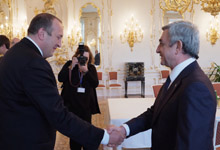 Նախագահ Սերժ Սարգսյանը Պրահայում հանդիպում է ունեցել Վրաստանի Նախագահ Գիորգի Մարգվելաշվիլիի հետ
