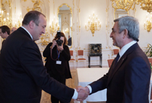 Президент Серж Саргсян в Праге встретился с Президентом Грузии Гиоргием Маргвелашвили