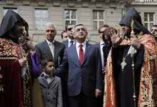 Президент Серж Саргсян в Праге присутствовал на церемонии освящения хачкара, посвященного армяно-чешской дружбе