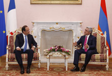 Negotiations between Armenian President Serzh Sargsyan and French President Francois Hollande were concluded