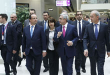 President Serzh Sargsyan and French President Francois Hollande visited construction site of French company Carrefour
