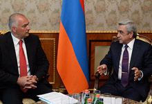 President Serzh Sargsyan receives PACE co-rapporteurs Axel Fischer and Alan Meale  