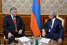 President Serzh Sargsyan receives Russian Railways President Vladimir Yakunin