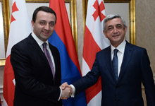 Նախագահ Սերժ Սարգսյանը հանդիպում է ունեցել Վրաստանի վարչապետ Իրակլի Ղարիբաշվիլիի հետ