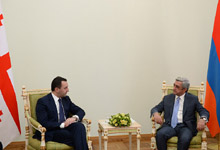 Նախագահ Սերժ Սարգսյանն ընդունել է Վրաստանի վարչապետ Իրակլի Ղարիբաշվիլիին 