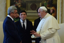 Президент Серж Саргсян в Ватикане встретился с Папой Римским Франциском