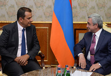 
Президент принял председателя группы дружбы Франция-Армения Филиппа Кальтенбаха