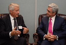 President meets Council of Europe Secretary-General Thorbjorn Jagland in New-York 