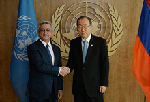 Նախագահ Սերժ Սարգսյանը հանդիպում է ունեցել ՄԱԿ-ի գլխավոր քարտուղար Բան Կի Մունի հետ