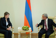 Նախագահ Սերժ Սարգսյանն ընդունել է ՄԱԿ-ի Զարգացման ծրագրի կառավարիչ Հելեն Քլարկին
