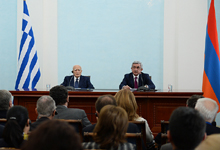 Заявление Президента Сержа Саргсяна об итогах переговоров с Президентом Греции Каролосом Папулиасом
