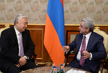 
Президент Серж Саргсян провел прощальную встречу с послом Китая в Армении