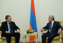 Նախագահն ընդունել է Լատվիայի արտաքին գործերի նախարար Էդգարս Ռինկևիչսին