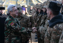 On occasion of New Year and Christmas Serzh Sargsyan visits one of Armenia&rsquo;s border defense posts