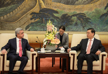 Президент встретился с Председателем Постоянного комитета Всекитайского собрания народных представителей КНР Чжан Дэцзяном
