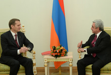Նախագահ Սերժ Սարգսյանն ընդունել է ՌԴ Դաշնային ժողովի Պետական դումայի նախագահ Սերգեյ Նարիշկինին