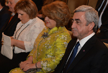 President Serzh Sargsyan watches performance Bridge of Love devoted to Sayat-Nova’s 300th birthday