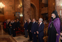 President Serzh Sargsyan attends Candlelight Divine Liturgy