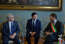 
President Serzh Sargsyan meets with Rome Mayor Ignazio Marino