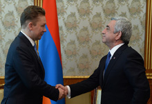 President Serzh Sargsyan receives Chairman of Gazprom Management Committee Alexey Miller