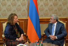 President receives Head of CoE Office in Armenia Natalia Voutova