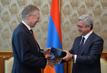 Президент принял посла Германии в Армении Райнера Мореля