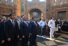 Президент присутствовал на церемонии освящения новопостроенной церкви в городе Нор Ачине