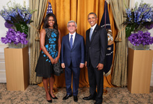 Состоялась беседа с глазу на глаз Президента Сержа Саргсяна и Президента США Барака Обамы