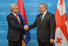 Նախագահ Սերժ Սարգսյանը հանդիպում է ունեցել Վրաստանի խորհրդարանի նախագահ Դավիթ Ուսուպաշվիլիի հետ