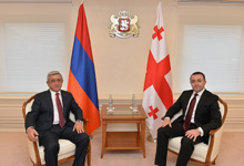 Նախագահ Սերժ Սարգսյանը հանդիպում է ունեցել Վրաստանի վարչապետ Իրակլի Ղարիբաշվիլիի հետ   