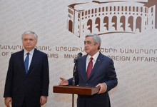 Նախագահը մասնակցել է Ամանորի և Սուրբ Ծննդյան տոների առթիվ Արտաքին գործերի նախարարության ընդունելությանը